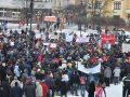 Pohľad na Hlinkove námestie, kde sa protestný míting proti kauze Gorila uskutočnil.